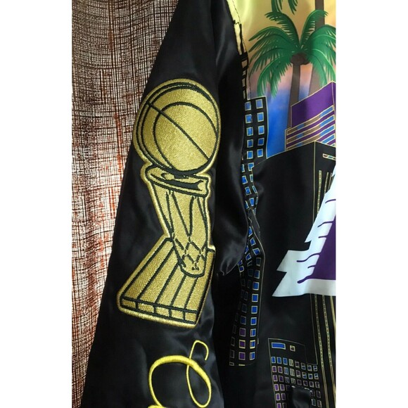 Pro Standard Los Angeles Lakers Basketball All-Over Print Remix Satin Jacket XL - Picture 3 of 14